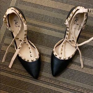 Black and nude heels